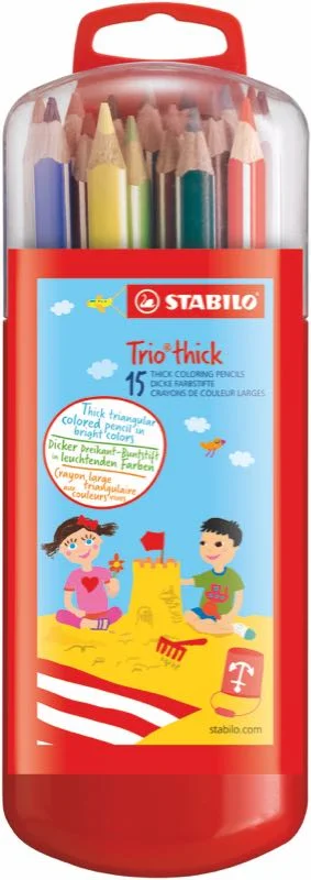 STABILO KURU BOYA TRIO THICK 15 RENK ÜÇGEN KALIN ZEBRUI 203/11-15