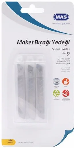 MAS MAKET BIÇAĞI YEDEĞİ DAR 30 ADET TÜPTE 2573