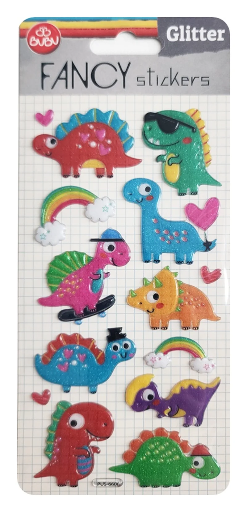 BU-BU DAMLA STICKERS GLİTTER DİNAZOR 9X20 BUBU-PUS-6606