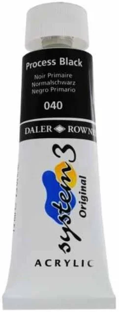 DALER ROWNEY AKRİLİK BOYA SYSTEM 3 ORIGINAL SERİSİ 75 ML PROCESS BLACK 129075040