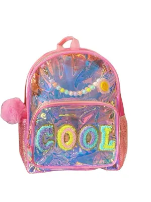 VEST SIRT ÇANTASI NAKIŞ ŞEFFAF PEMBE VST-CN0021