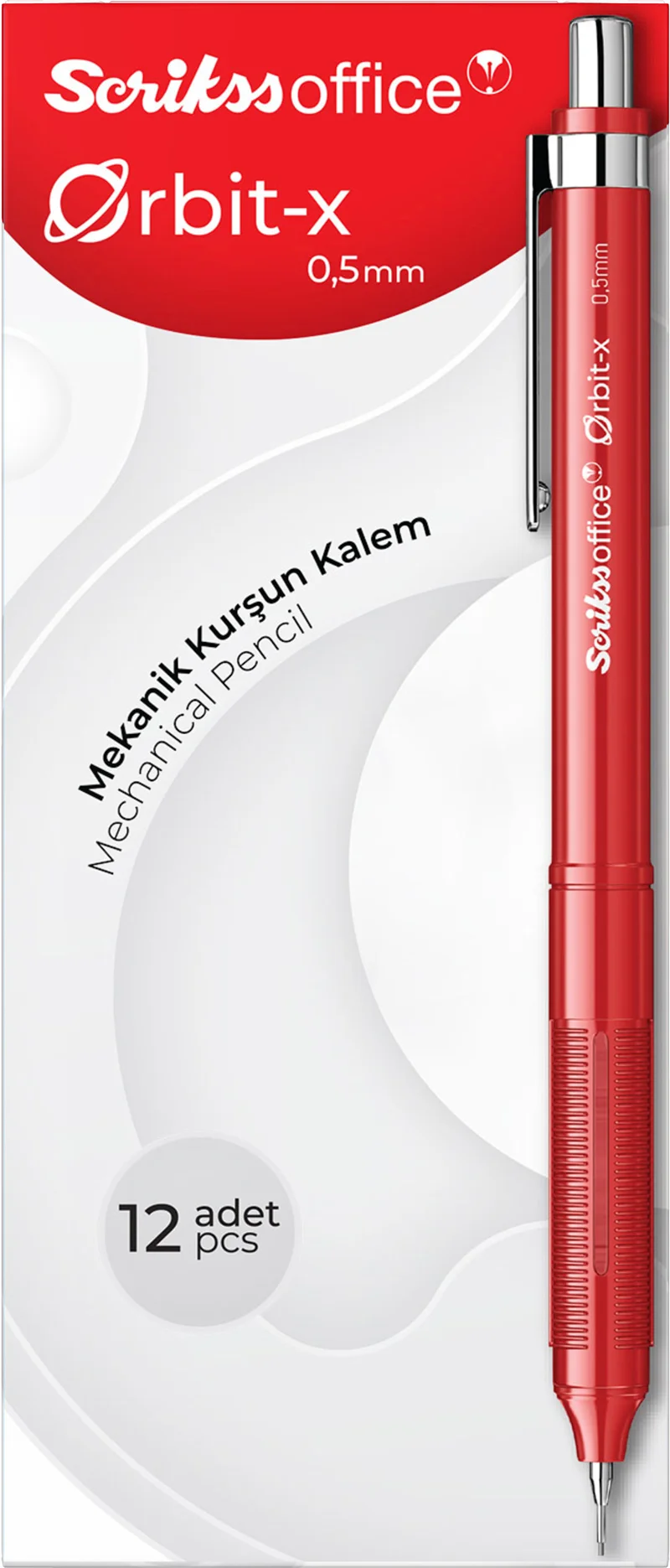 SCRIKSS OFFICE VERSATİL KALEM ORBIT-X 0.5 AÇIK GRİ 12 Lİ KUTU