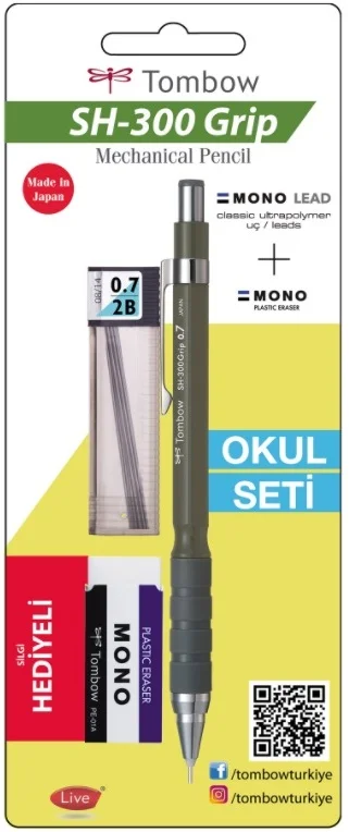 TOMBOW VERSATİL KALEM SH-300 GRIP OKUL SETİ 0.7 KURŞUN BLS. T-SH-GR71 R7.S1