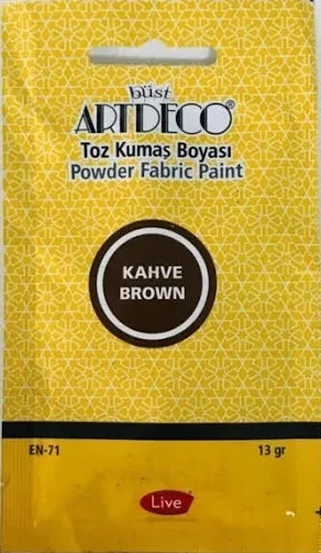 ARTDECO KUMAŞ BOYASI TOZ 13 GR TOZ KAHVE Y-010T-1115