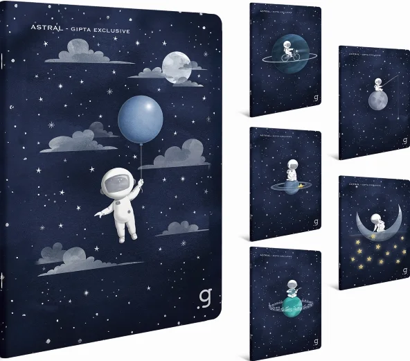 GIPTA DEFTER ASTRAL 9x14 DİKİŞLİ KARTON KAPAK 60 YP ÇİZGİSİZ 7393