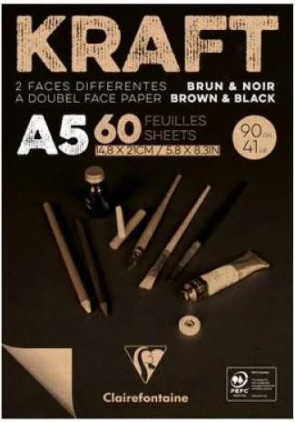 CLAIREFONTAINE ÇİZİM BLOĞU KRAFT SKETCH A5 90 GR 60 YP DK975817