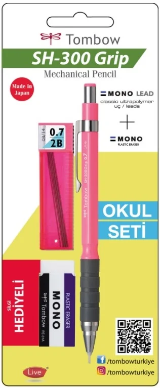 TOMBOW VERSATİL KALEM SH-300 GRIP OKUL SETİ 0.7 NEON PEMBE BLS. T-SH-GR82 R7.S1