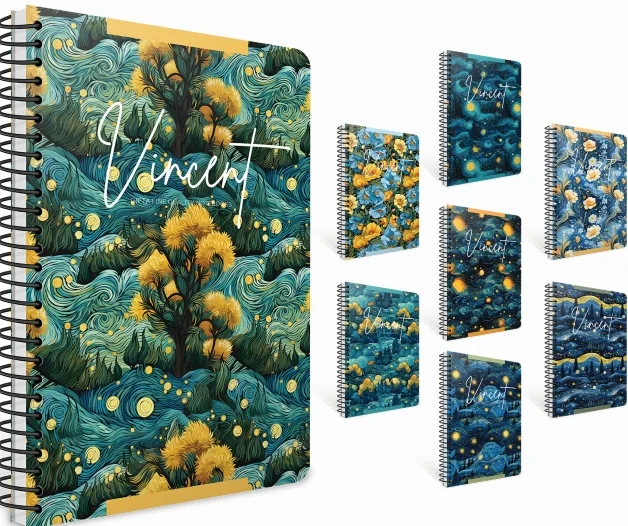 GIPTA DEFTER VINCENT 17x24 SPİRALLİ PRESSBOARD KAPAK 80 YP KARELİ 7710