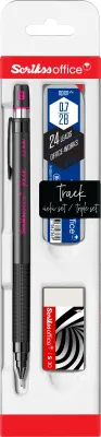 SCRIKSS OFFICE VERSATİL KALEM OKUL SETİ TRACK 0.7 PEMBE + SİLGİ + MİN BLS.