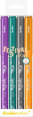 SCRIKSS OFFICE JEL KALEM FESTİVAL 0.7 VIVID RENKLER 4 LÜ BLS. (2)