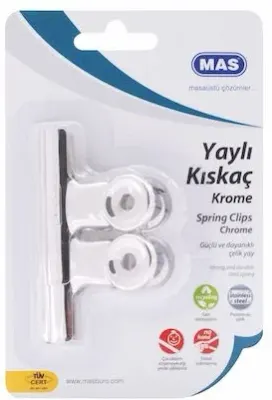 MAS KISKAÇ METAL YAYLI 65 MM 2 Lİ BLİSTER 961