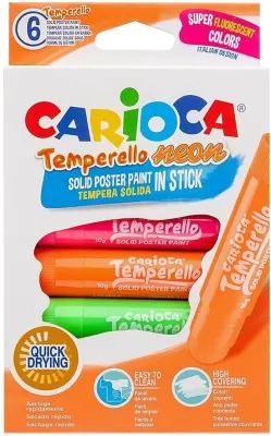 CARIOCA POSTER BOYA KALEMİ STICK FOSFORLU 6 LI 42675