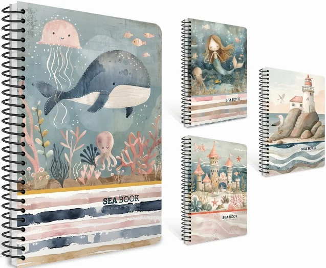 GIPTA DEFTER SEA BOOK 17x24 SPİRALLİ PRESSBOARD KAPAK 80 YP KARELİ 7632