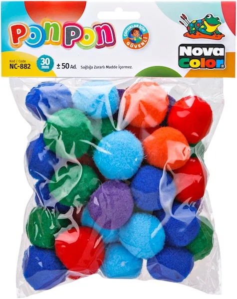 PASİF NOVA COLOR PONPON 30 MM 50 Lİ NC-882