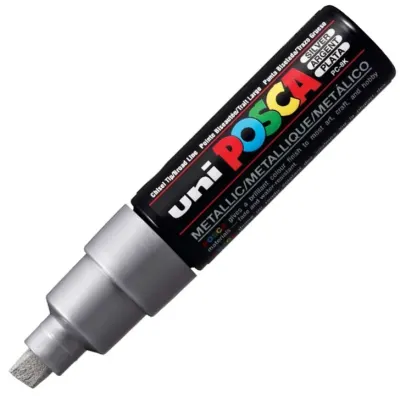 UNİ POSTER MARKÖRÜ POSCA PC-8K 8.0 METALİK GÜMÜŞ