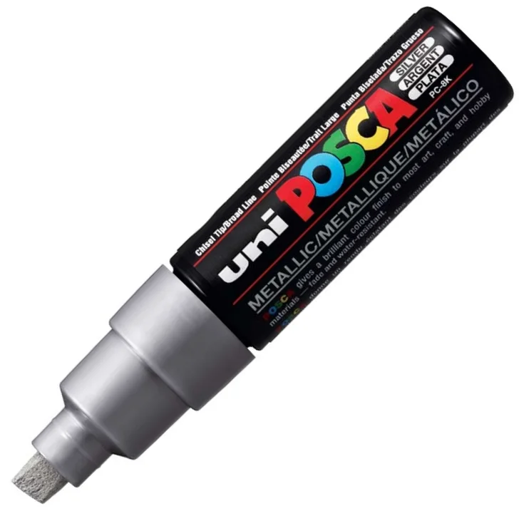 UNİ POSTER MARKÖRÜ POSCA PC-8K 8.0 METALİK GÜMÜŞ
