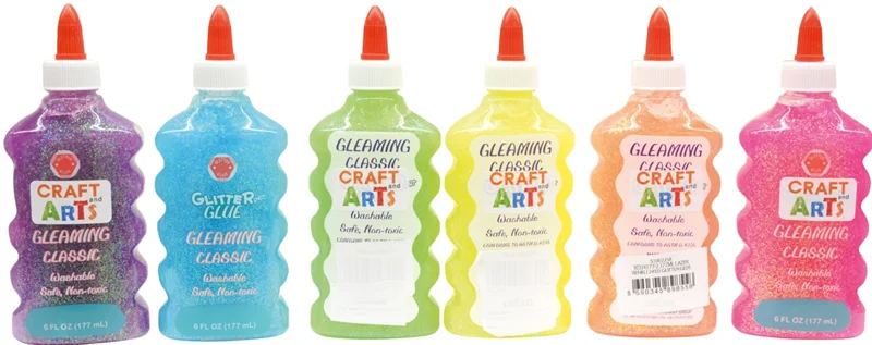 CRAFT AND ARTS YAPIŞTIRICI SİMLİ GLITTER GLUE 177 ML LAZER RENKLİ 24 LÜ XD24177-2