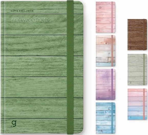 GIPTA DEFTER SHERWOOD 9x14 DİKİŞLİ SERT KAPAK 80 YP ÇİZGİSİZ 7373