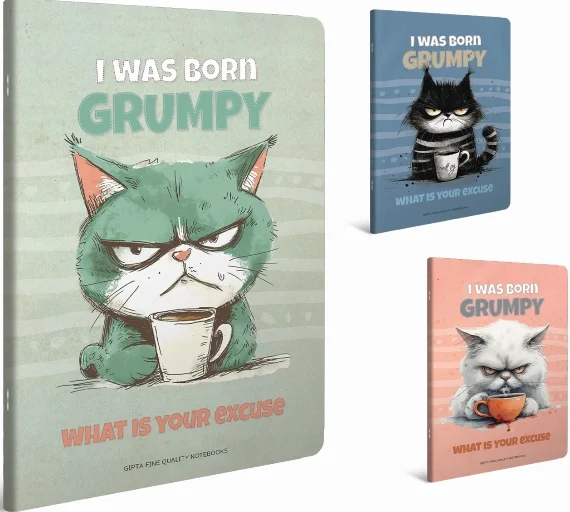 GIPTA DEFTER GRUMPY NOTES 9x14 DİKİŞLİ KARTON KAPAK 60 ÇİZGİLİ 7598
