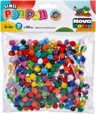 NOVA COLOR PONPON SİMLİ 10 MM 200 LÜ NC-883
