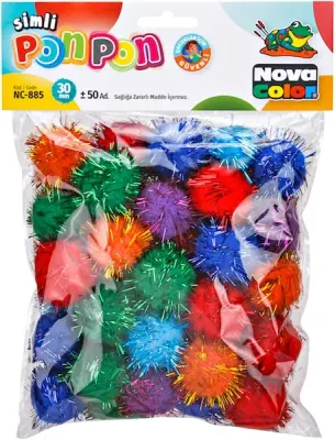 NOVA COLOR PONPON SİMLİ 30 MM 50 Lİ NC-885