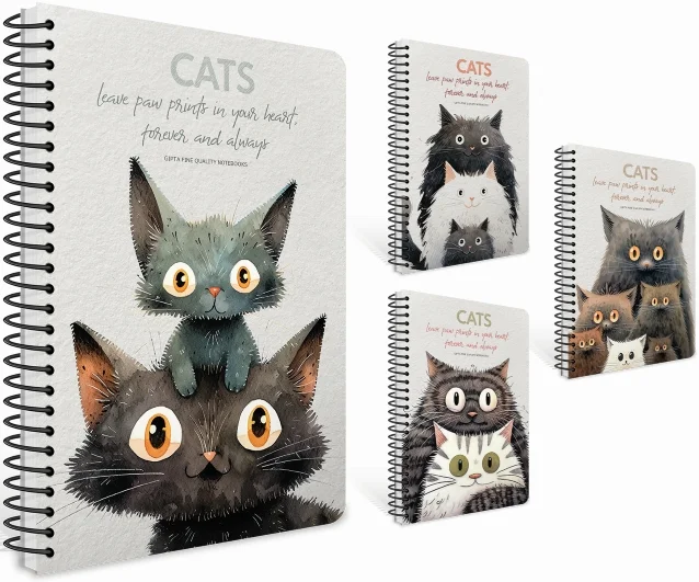 GIPTA DEFTER CATS 17x24 SPİRALLİ PRESSBOARD KAPAK 80 YP ÇİZGİLİ 7621