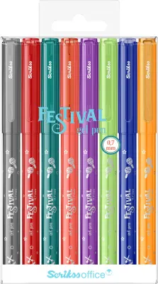 SCRIKSS OFFICE JEL KALEM FESTİVAL 0.7 VIVID RENKLER 8 Lİ BLS.