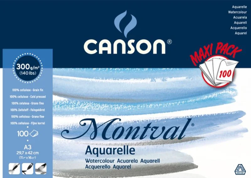 CANSON SULU BOYA BLOĞU MONTVAL 29.7x42 300 GR 100 SF 200006652