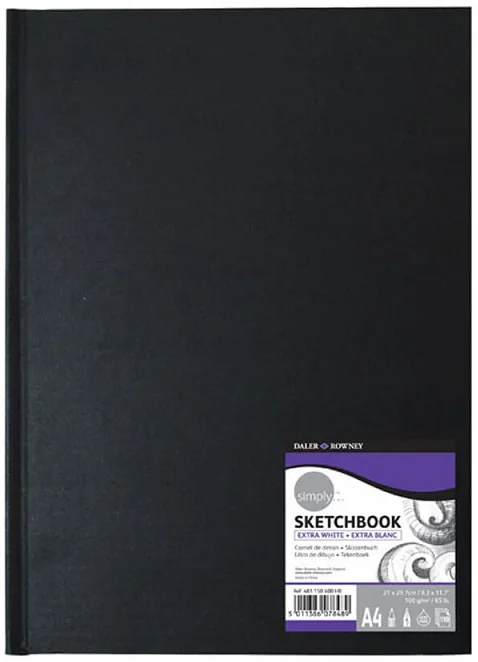 DALER ROWNEY SKETCH ESKİZ DEFTERİ SIMPLY SERİSİ SERT KAPAK A4 100 GR 110 SF EXTRA BEYAZ 481150400