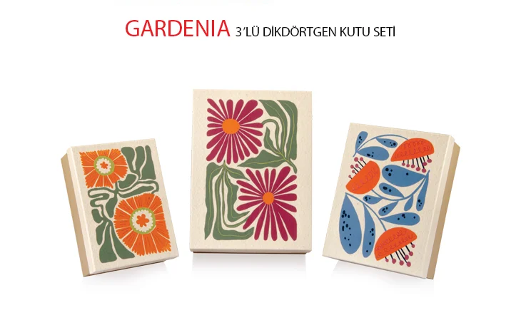 GIPTA KUTU SETİ 5 Lİ DİKDÖRTGEN GARDENIA BX28020