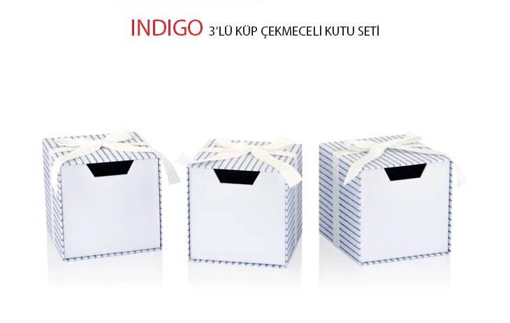 GIPTA KUTU SETİ 3 LÜ KÜP ÇEKMECELİ INDIGO BX28400