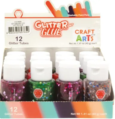 CRAFT AND ARTS YAPIŞTIRICI SİMLİ GLITTER GLUE 40G 12 Lİ XD12040