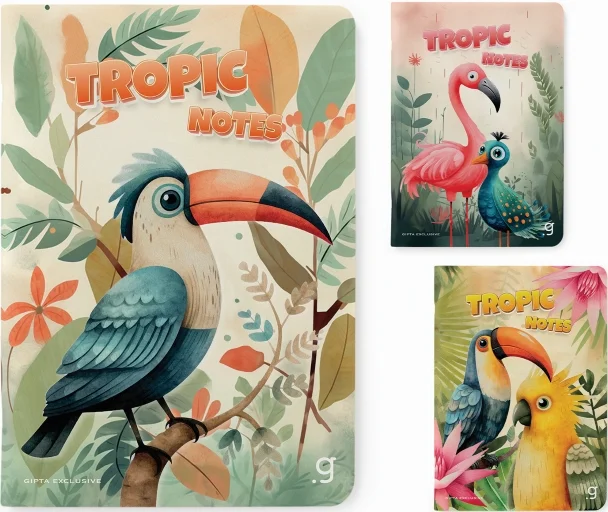 GIPTA DEFTER TROPIC NOTES A4 DİKİŞLİ KARTON KAPAK 60 YP KARELİ 7377