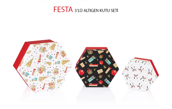 GIPTA KUTU SETİ 3 LÜ ALTIGEN FESTA BX27350