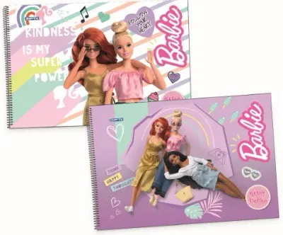 GIPTA RESİM DEFTERİ BARBIE 17x24 SPİRALLİ KARTON KAPAK 15 YP. 5454