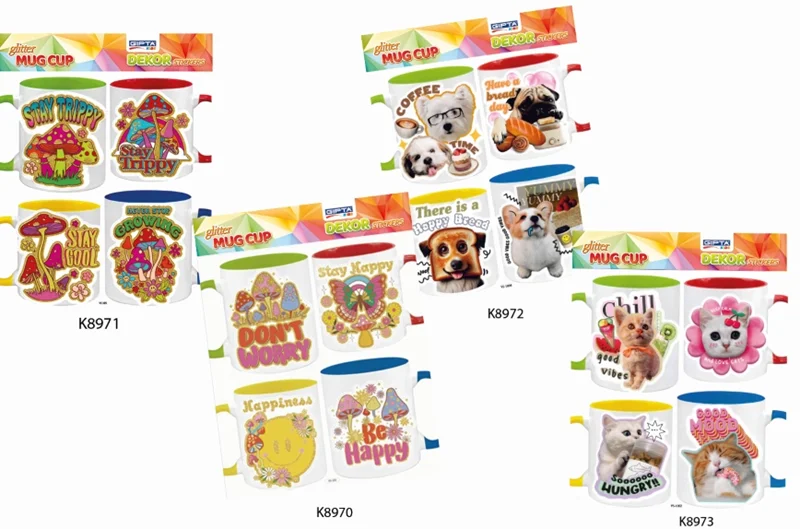 GIPTA STICKER  CUP PATTERNS 4 MIX 12,5x23,5 CM ART4 4-K897300-5001