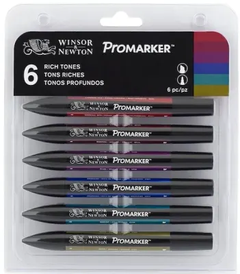 W&amp;N PROMARKER KALEM SET 6 RENK RICH TONES (ZENGİN TONLAR) WN-0290026