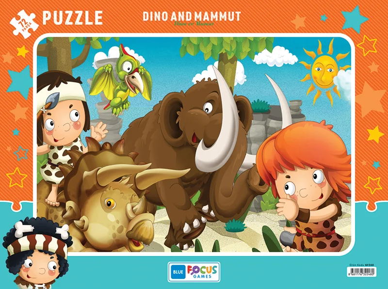 BLUE FOCUS PUZZLE 72 PARÇA DİNO VE MAMUT BF248