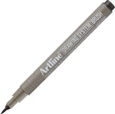 ARTLINE ÇİZİM KALEMİ DRAWING SYSTEM FIRÇA UÇ SİYAH A-EK-23FN BLACK