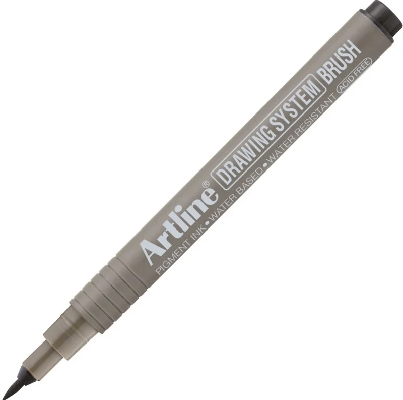 ARTLINE ÇİZİM KALEMİ DRAWING SYSTEM FIRÇA UÇ SİYAH A-EK-23FN BLACK