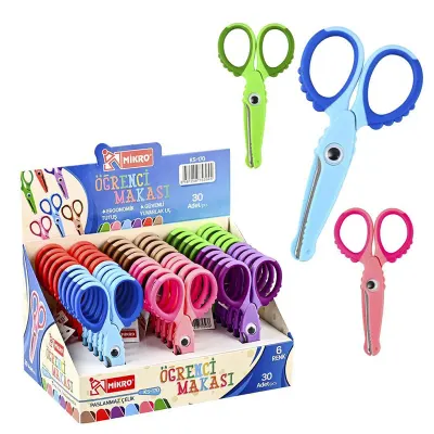 MİKRO MAKAS ÖĞRENCİ ÇİFT RENKLİ TİMSAH FİGÜRLÜ KS170