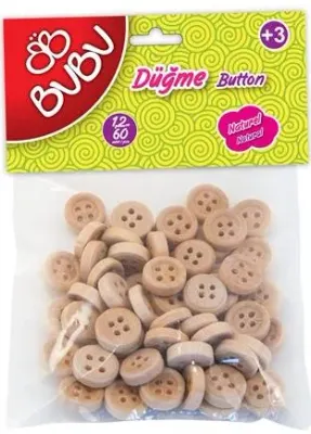 BU-BU DÜĞME 1,2CM 60'LI NATÜREL BUBU-HS0006