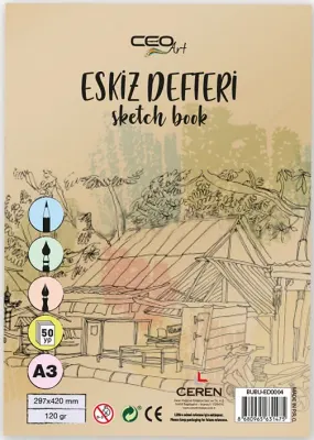 CEO ART ESKİZ DEFTER KRAFT A3 120GR 50 YP.