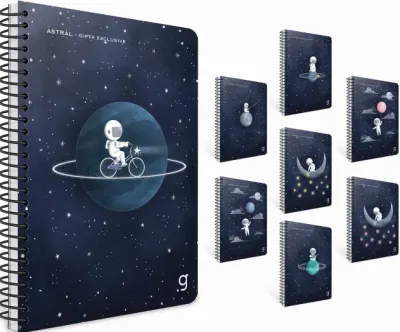 GIPTA DEFTER ASTRAL 17x24 SPİRALLİ KARTON KAPAK 80 YP KARELİ 7407
