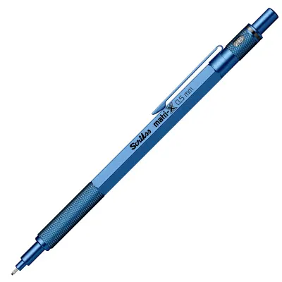 SCRIKSS OFFICE VERSATİL KALEM MATRI-X 0.5 ŞEFFAF AMBALAJ METALİK MAVİ