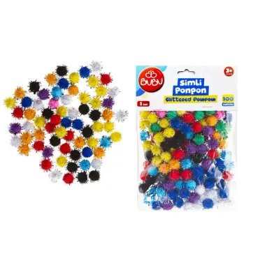 BU-BU PONPON SİMLİ 1CM 100'LÜ KARMA BUBU-PON004