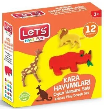 LETS OYUN HAMURU SET KARA HAYVANLARI SETİ L8598