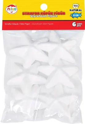 MİLEO STRAFOR KÖPÜK FİGÜR YILDIZ 6CM 6'LI PK 1862
