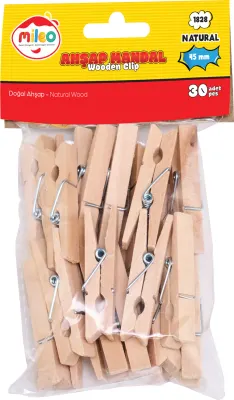 MİLEO AHŞAP MANDAL 45 MM NATUREL 1828