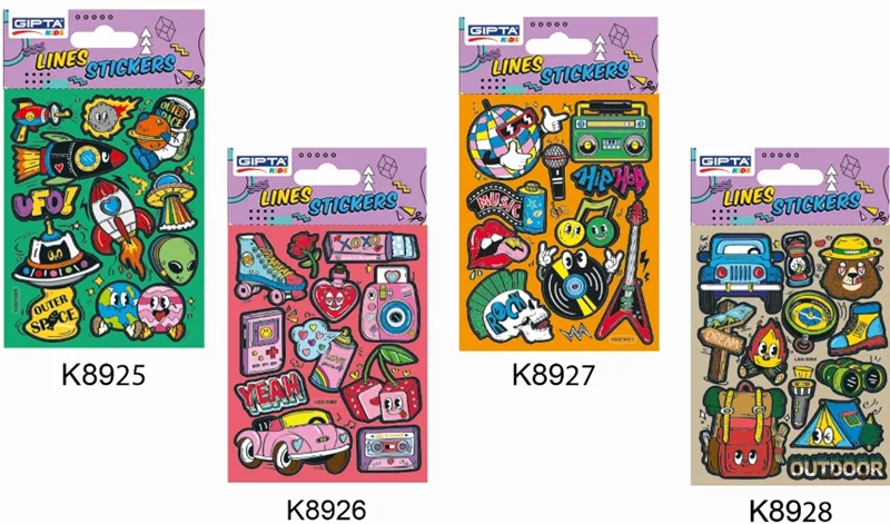 GIPTA STICKER LINES 14,3x23,5CM DECORATE HOLOGRAM ART1 4-K892500-5001